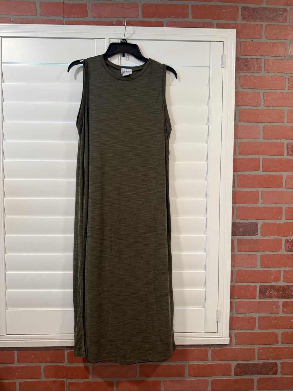 Nicole by Nicole Miller Olive Green Sleeveless Maxi Dress